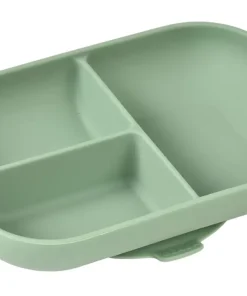 Online Assiette Compartimentee Silicone Sage Green Couverts, Vaisselle Et Bavoirs