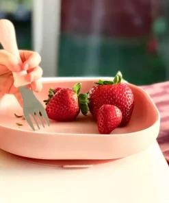 Hot Assiette Silicone Ventouse Light Pink Couverts, Vaisselle Et Bavoirs