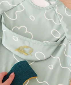 Hot Bavoir A Manches Evolutif 2 En 1 Sage Green Couverts, Vaisselle Et Bavoirs