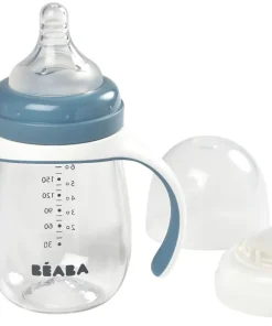 Outlet Biberon D'Apprentissage 2 En 1 210 Ml Windy Blue Couverts, Vaisselle Et Bavoirs