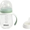 Hot Biberon D'Apprentissage 2 En 1 210 Ml Sage Green Couverts, Vaisselle Et Bavoirs
