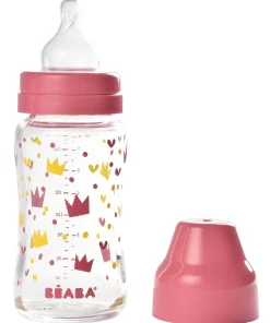 Outlet Biberon Verre Col Large 240Ml Crown Pink Biberons Et Accessoires