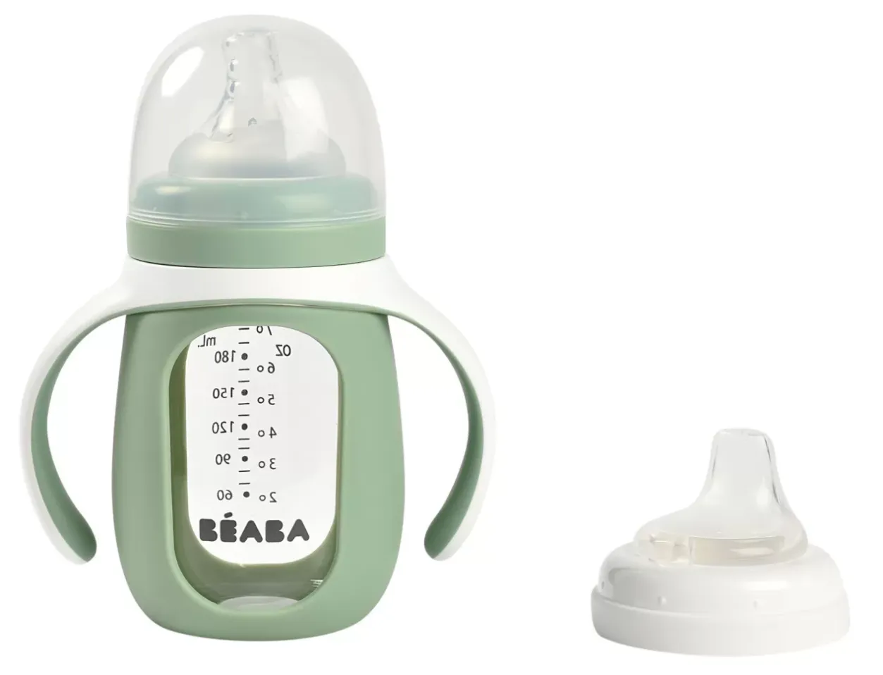 Outlet Biberon Verre D'Apprentissage 210 Ml Sage Green Biberons Et Accessoires