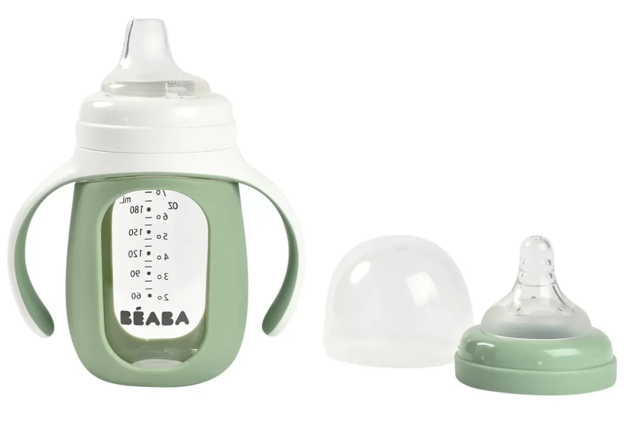 Outlet Biberon Verre D'Apprentissage 210 Ml Sage Green Biberons Et Accessoires