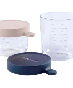 Discount Coffret 2 Portions Verre 150 Ml Pink Et 250 Ml Dark Blue Pots De Conservation