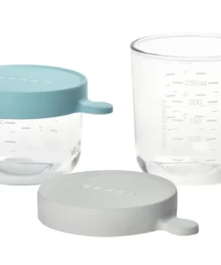 Clearance Coffret 2 Portions Verre 150Ml Airy-Green/250Ml Light Mist Pots De Conservation
