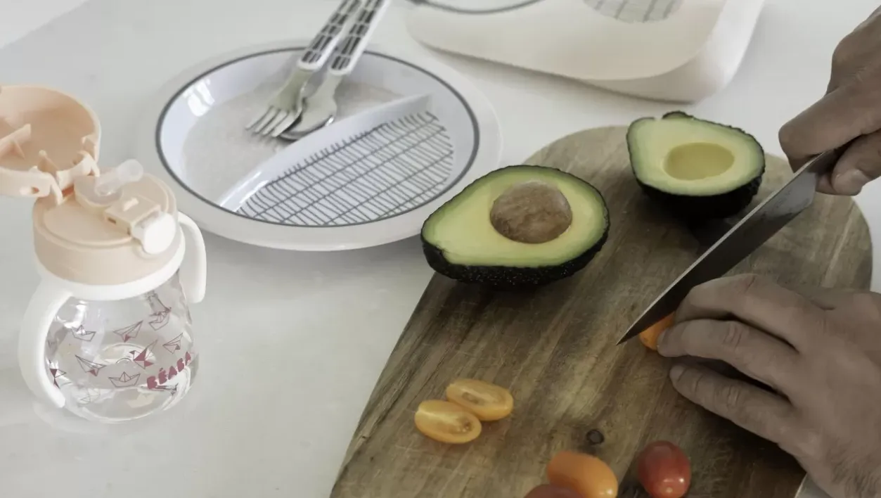 Sale Coffret Cadeau Repas Pink Grid Couverts, Vaisselle Et Bavoirs