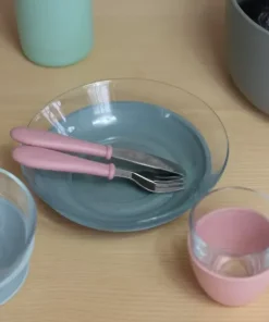 Discount Coffret Repas Verre Eucalyptus Couverts, Vaisselle Et Bavoirs