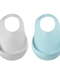 Discount Lot De 2 Bavoirs Silicone Green/Grey Couverts, Vaisselle Et Bavoirs