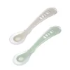 Best Lot De 2 Cuilleres 2Eme Age Silicone Avec Boite De Transport Couverts, Vaisselle Et Bavoirs
