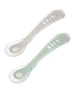 Best Lot De 2 Cuilleres 2Eme Age Silicone Avec Boite De Transport Couverts, Vaisselle Et Bavoirs