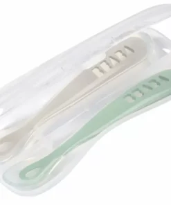 Sale Lot De 2 Cuilleres 1Er Age Silicone Avec Boite De Transport Couverts, Vaisselle Et Bavoirs