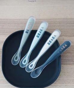 New Lot De 4 Cuilleres 1Er Age Silicone Storm Couverts, Vaisselle Et Bavoirs