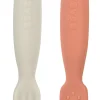 Online Lot De 2 Pre-Cuillere Silicone Terracotta / Velvet Grey Couverts, Vaisselle Et Bavoirs