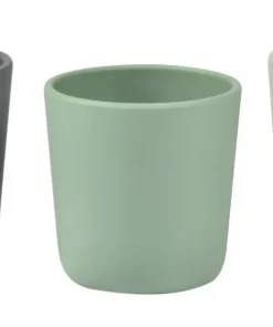 Hot Lot De 3 Verres Silicone Velvet Grey / Sage Green Couverts, Vaisselle Et Bavoirs