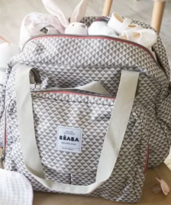 New Sac A Langer Geneve Ii Play Print Grey/Coral Sacs À Langer