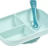 Hot Set Repas Silicone Avec Ventouse Blue Couverts, Vaisselle Et Bavoirs