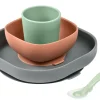 Discount Set Vaisselle Silicone 4 Pieces Mineral Couverts, Vaisselle Et Bavoirs