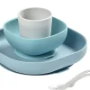 New Set Vaisselle Silicone 4 Pieces Jungle Couverts, Vaisselle Et Bavoirs