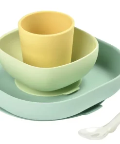 Discount Set Vaisselle Silicone 4 Pieces Yellow Couverts, Vaisselle Et Bavoirs