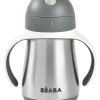 New Tasse Paille Inox 250 Ml Mineral Grey Couverts, Vaisselle Et Bavoirs