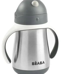 New Tasse Paille Inox 250 Ml Mineral Grey Couverts, Vaisselle Et Bavoirs