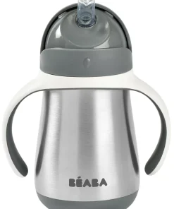 New Tasse Paille Inox 250 Ml Mineral Grey Couverts, Vaisselle Et Bavoirs