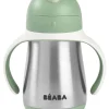 New Tasse Paille Inox 250 Ml Sage Green Couverts, Vaisselle Et Bavoirs